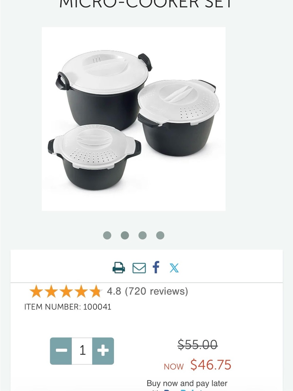 Pampered Chef Black Cookware Set with White Lids - Picture 3 of 12